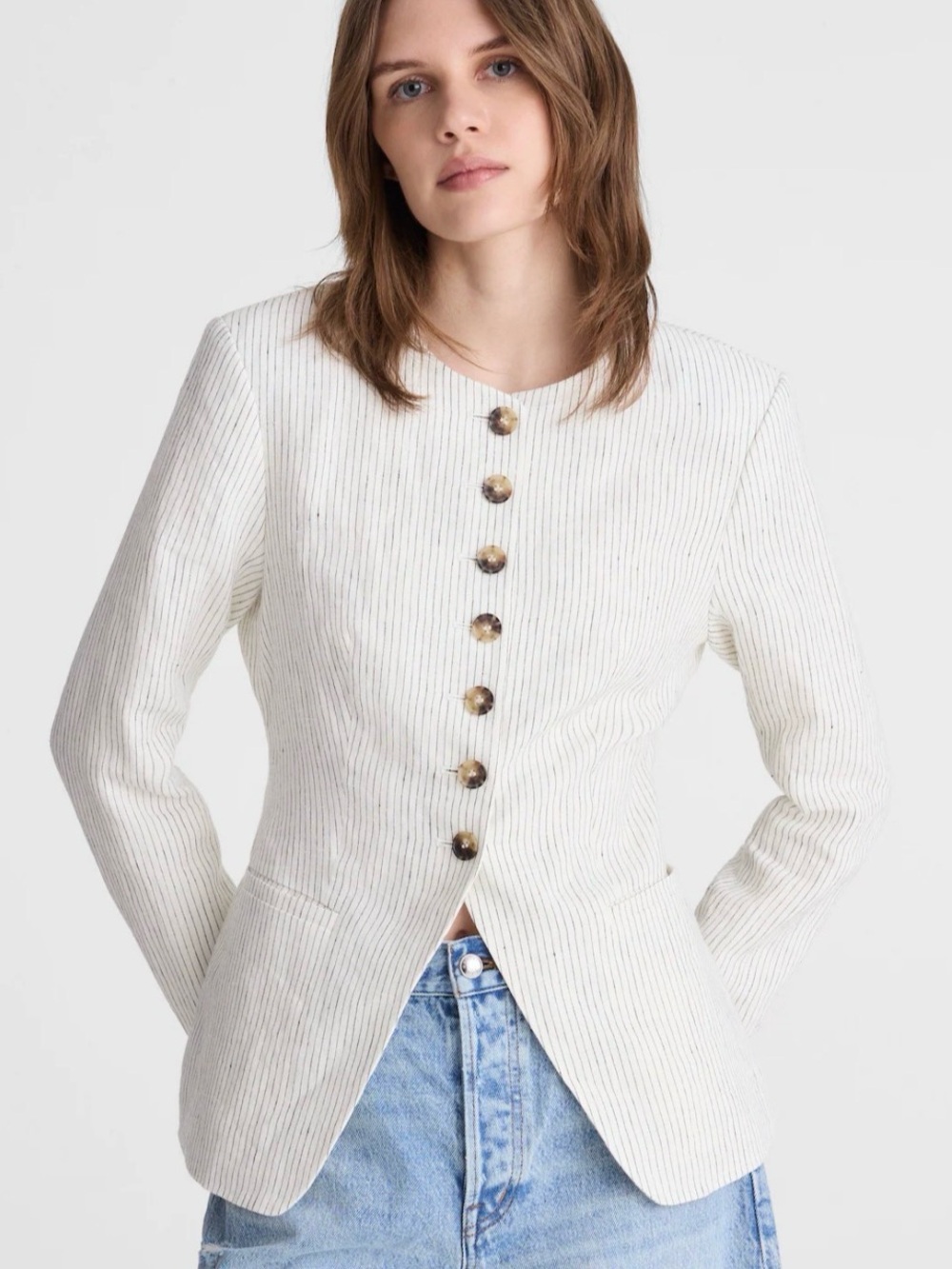 Madewell The Nolita Cutaway Blazer in 100% Linen